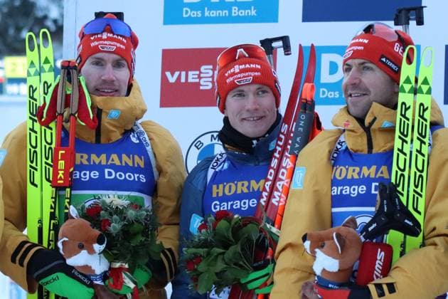 IBU Worldcup Biathlon Ruhpolding 2024, 11.01.2024 Biathlon, BMW IBU Worldcup Biathlon Ruhpolding 2024, 11.01.2024, Staffel Herren Bild: Silber, Staffel GER, KUEHN Johannes (GER, 2-2), DOLL Benedikt (GER, 2-3), NAWRATH Philipp (GER, 2-4) *** IBU Worldcup Biathlon Ruhpolding 2024, 11 01 2024 Biathlon, BMW IBU Worldcup Biathlon Ruhpolding 2024, 11 01 2024, Relay Men Image Silver, Relay GER, KUEHN Johannes GER, 2 2 , DOLL Benedikt GER, 2 3 , NAWRATH Philipp GER, 2 4 Copyright: xBEAUTIFULxSPORTS NilsxKoepkex