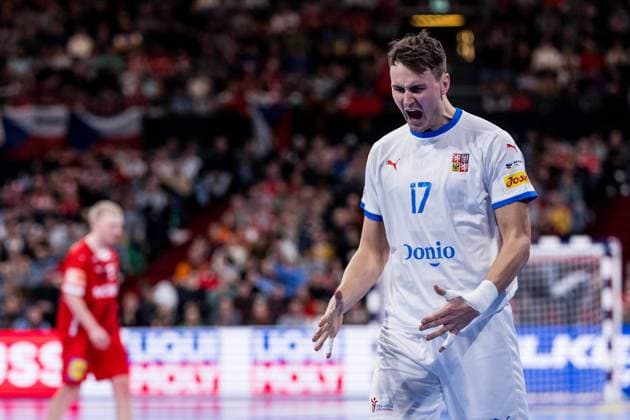 MEN’S EHF EURO 2024: Dänemark - Tschechien; 11.01.2024 Stanislav Kasparek (Tschechien, 17) jubelt MEN’S EHF EURO 2024: Dänemark - Tschechien, Olympiahalle, München am 11.01.2024 Copyright: xBEAUTIFULxSPORTS Wunderlx