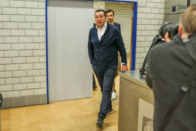 12.01.2024, Fussball, 2. Bundesliga, Saison 2023 2024, Pressekonferenz FC Schalke 04, Sportdirektor Marc Wilmots (FC Schalke 04) Gelsenkirchen Veltins Arena NRW Deutschland xRHR-FOTO TRx