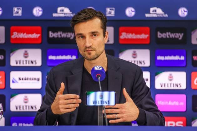12.01.2024, Fussball, 2. Bundesliga, Saison 2023 2024, Pressekonferenz FC Schalke 04, Matthias Tillmann (FC Schalke 04) Gelsenkirchen Veltins Arena NRW Deutschland xRHR-FOTO TRx