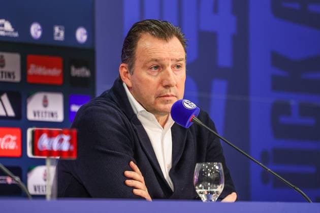 12.01.2024, Fussball, 2. Bundesliga, Saison 2023 2024, Pressekonferenz FC Schalke 04, Sportdirektor Marc Wilmots (FC Schalke 04) Gelsenkirchen Veltins Arena NRW Deutschland xRHR-FOTO TRx
