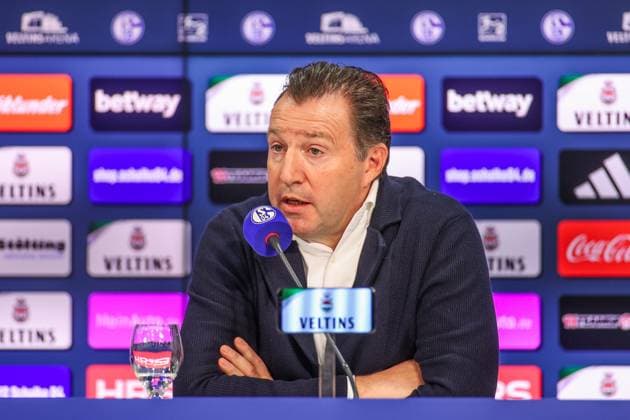 12.01.2024, Fussball, 2. Bundesliga, Saison 2023 2024, Pressekonferenz FC Schalke 04, Sportdirektor Marc Wilmots (FC Schalke 04) Gelsenkirchen Veltins Arena NRW Deutschland xRHR-FOTO TRx