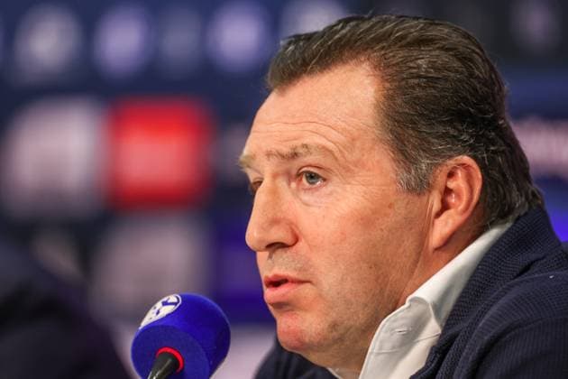 12.01.2024, Fussball, 2. Bundesliga, Saison 2023 2024, Pressekonferenz FC Schalke 04, Sportdirektor Marc Wilmots (FC Schalke 04) Gelsenkirchen Veltins Arena NRW Deutschland xRHR-FOTO TRx
