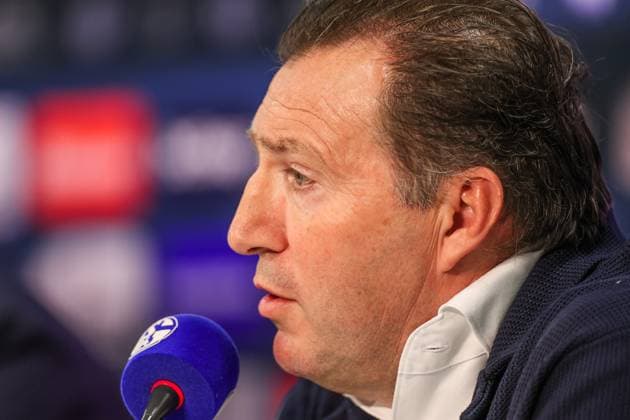 12.01.2024, Fussball, 2. Bundesliga, Saison 2023 2024, Pressekonferenz FC Schalke 04, Sportdirektor Marc Wilmots (FC Schalke 04) Gelsenkirchen Veltins Arena NRW Deutschland xRHR-FOTO TRx