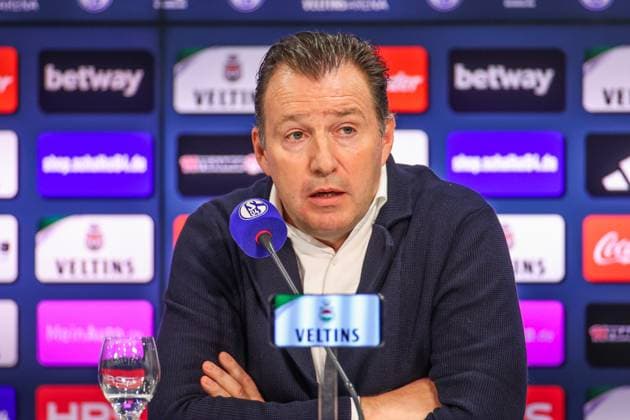 12.01.2024, Fussball, 2. Bundesliga, Saison 2023 2024, Pressekonferenz FC Schalke 04, Sportdirektor Marc Wilmots (FC Schalke 04) Gelsenkirchen Veltins Arena NRW Deutschland xRHR-FOTO TRx