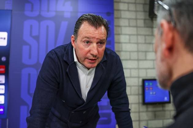 12.01.2024, Fussball, 2. Bundesliga, Saison 2023 2024, Pressekonferenz FC Schalke 04, Sportdirektor Marc Wilmots (FC Schalke 04) Gelsenkirchen Veltins Arena NRW Deutschland xRHR-FOTO TRx