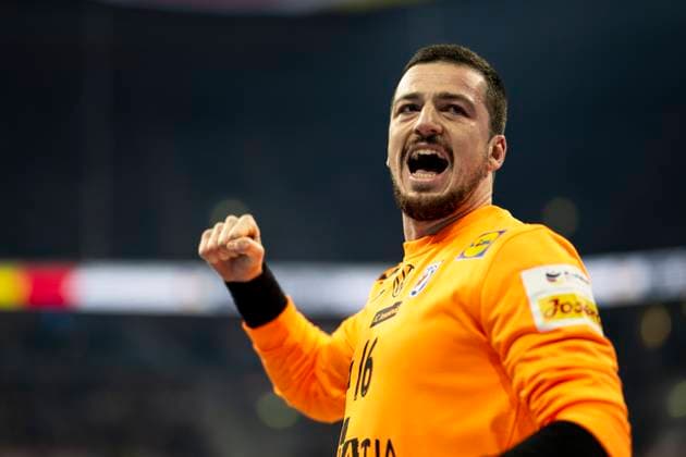 12.01.2024 - Handball - Herren - EHF - EM 2024 - Spanien - Kroatien Filip Ivic (Torhueter, Kroatien) Mannheim SAP Arena Baden-Wuerttemberg Deutschland KlausTrotter-20240112-4249