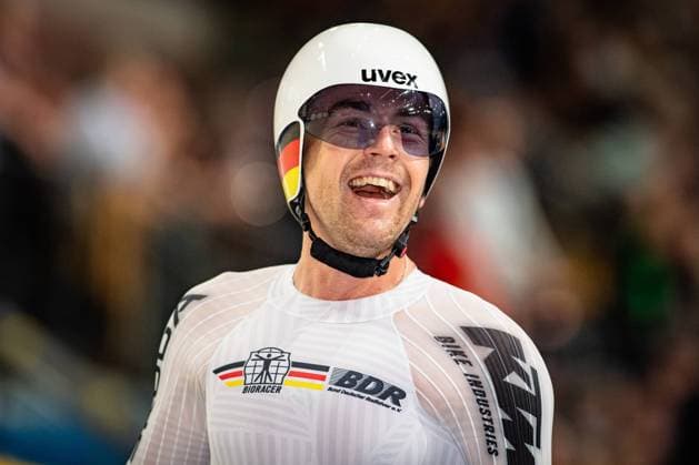 REINHARDT Theo: UEC Track cycling, Rad, Radsport, Bahnrad, Bahn European Championships Apeldoorn 2024 REINHARDT Theo ( GER ) Germany Querformat - quer - horizontal - Landscape - Event Veranstaltung: UEC Track Cycling European Championships 2024 - Apeldoorn - Category Kategorie: Cycling - Track Cycling European Championships - Location Ort: Europe Netherlands - Apeldoorn - Omnisport - Discipline: Madison - Elite Men - Distance: 50 km - Date Datum: 11.01.2024 Thursday Day 2 -