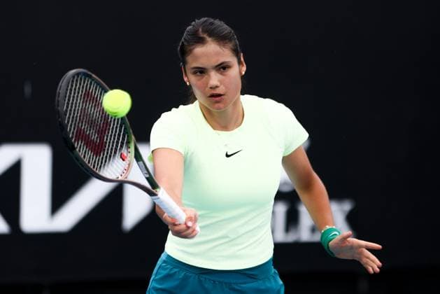 January 13, 2024, Melbourne, Victoria, Australia: MELBOURNE, AUSTRALIA - JANUARY 13: Emma Raducanu of United Kingdom practices with Ajla Tomljanovic of Australia ahead of the 2024 Australian Open at Melbourne Park on January 13, 2024 in Melbourne, Australia. Melbourne Australia - ZUMAp121 20240113_zsp_p121_044 Copyright: xChrisxPutnamx