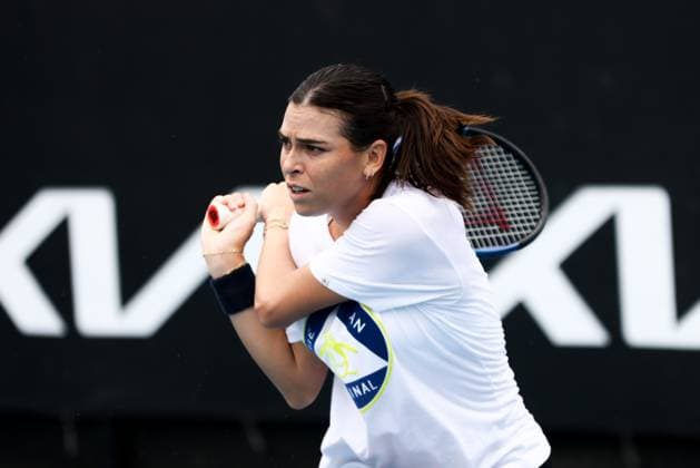 January 13, 2024, Melbourne, Victoria, Australia: MELBOURNE, AUSTRALIA - JANUARY 13: Ajla Tomljanovic of Australia practices with Emma Raducanu of United Kingdom ahead of the 2024 Australian Open at Melbourne Park on January 13, 2024 in Melbourne, Australia. Melbourne Australia - ZUMAp121 20240113_zsp_p121_045 Copyright: xChrisxPutnamx