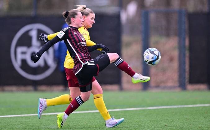 13.01.2024 - Fussball Frauen Frauenfussball - Saison 2023 2024 - Testspiel Freundschaftsspiel Vorbereitungsspiel : 1. FC Nürnberg FCN ( Clubfrauen Club ) - Sparta Prag Praha - - xwoxzix - Vanessa Haim (19, 1. FC Nürnberg FCN ) erzielt Treffer Tor Torschuß gegen Aneta Dedinova (6, Sparta Prag )
