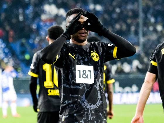 Sport Bilder des Tages Youssoufa Moukoko (Borussia Dortmund, 18) bejubelt das Tor zum 0:3, GER, SV Darmstadt 98 vs. Borussia Dortmund, Fussball, Bundesliga, 17. Spieltag, Saison 2023 24, 13.01.2024 DFL REGULATIONS PROHIBIT ANY USE OF PHOTOGRAPHS AS IMAGE SEQUENCES AND OR QUASI-VIDEO GER, SV Darmstadt 98 vs. Borussia Dortmund, Fussball, Bundesliga, 17. Spieltag, Saison 2023 24, 13.01.2024 Darmstadt Copyright: xEibner-Pressefoto FlorianxWieganx EP_FWD