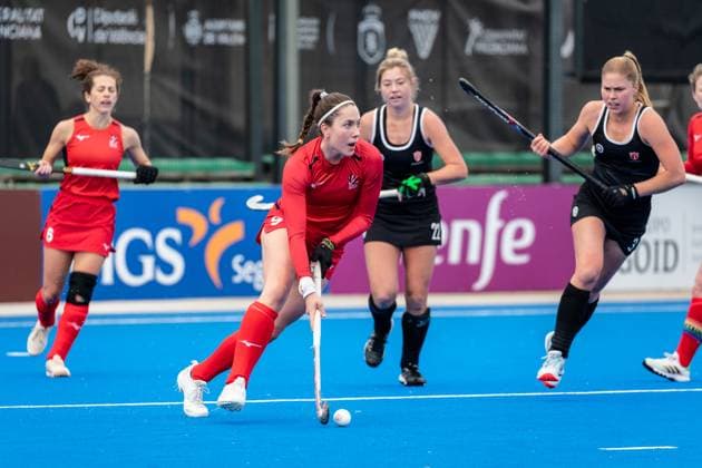 FIH Hockey Olympia Qualifikation 2024 Valencia Frauen: Großbritannien - Kanada; Valencia Spanien, 13.01.2024 Amy COSTELLO (GBR, 9) Feldhockey Olympia Qualifikation Damen, Großbritannien gegen Kanada in Valencia (Spanien) am 13.01.2024 Copyright: xBEAUTIFULxSPORTS Meurerx