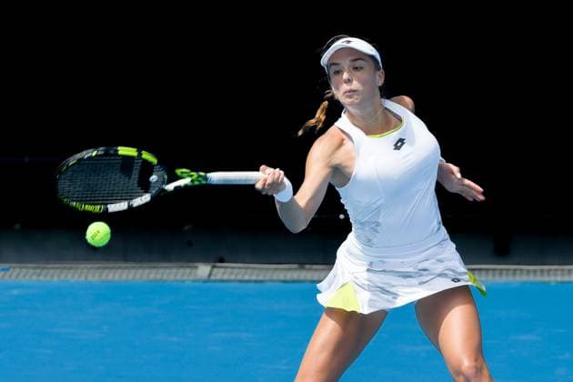 Tennis 2024: Australian Open Day 1 January 14, 2024: LUCIA BRONZETTI of Italy in action against 28th seed LESIA TSURENKO of Ukraine on 1573 Arena in a Women s Singles 1st round match on day 1 of the 2024 Australian Open in Melbourne, Australia. Sydney Low Cal Media(Credit Image: Â Sydney Low Cal Sport Media) California USA EDITORIAL USE ONLY Copyright: xx ZUMA-20240114_faf_c04_005.jpg SydneyxLowx csmphotothree222511