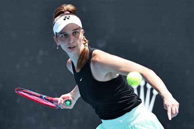 Tamara Korpatsch, GER, during first round of 2024 Australian Open in Melbourne, 14 01 2023; -