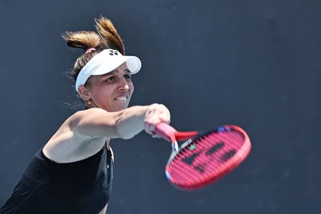 Tamara Korpatsch, GER, during first round of 2024 Australian Open in Melbourne, 14 01 2023; -