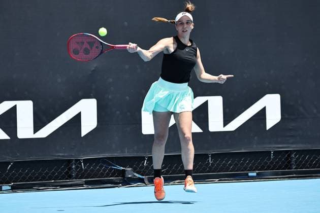 Tamara Korpatsch, GER, during first round of 2024 Australian Open in Melbourne, 14 01 2023; -
