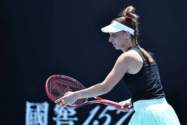 Tamara Korpatsch, GER, during first round of 2024 Australian Open in Melbourne, 14 01 2023; -