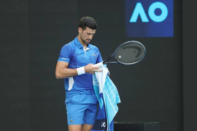 Novak Djokovic, SRB, during first round of 2024 Australian Open in Melbourne, 14 01 2023; -