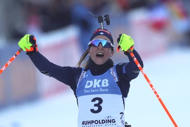 Sport Themen der Woche KW02 Lisa VITTOZZI (ITA), 1.Platz, 1st place, Siegerin winner, Biathlon, Verfolgung der Frauen. IBU-Weltcup, Saison 2023-2024, am 14.01.2024, in Ruhpolding, Deutschland, C H I E M G A U A R E N A. Quelle Copyright Credit : Oryk HAIST *** Lisa VITTOZZI ITA , 1 place, 1st place, winner winner, biathlon, womens pursuit IBU World Cup, season 2023 2024, on 14 01 2024, in Ruhpolding, Germany, C H I E M G A U A R E N A Source Copyright Credit Oryk HAIST xx