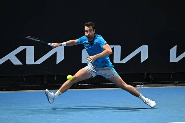 2024 Australian Open - Melbourne Quentin Halys (FRA) during his first round match at the 2024 Australian Open at Melbourne Park in Melbourne, AUSTRALIA, on January 14, 2024. Photo by Corinne Dubreuil ABACAPRESS.COM Melbourne Australia  Copyright: xDubreuilxCorinne ABACAx