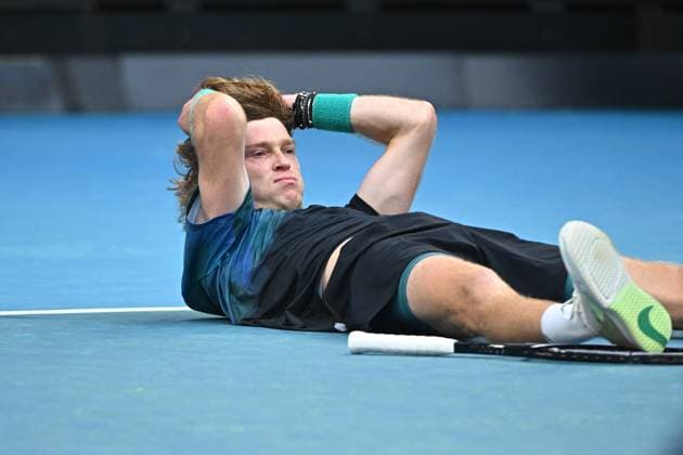 2024 Australian Open - Melbourne Andrey Rublev (RUS) during his first round match at the 2024 Australian Open at Melbourne Park in Melbourne, AUSTRALIA, on January 14, 2024. Photo by Corinne Dubreuil ABACAPRESS.COM Melbourne Australia  Copyright: xDubreuilxCorinne ABACAx