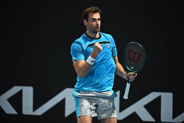 2024 Australian Open - Melbourne Quentin Halys (FRA) during his first round match at the 2024 Australian Open at Melbourne Park in Melbourne, AUSTRALIA, on January 14, 2024. Photo by Corinne Dubreuil ABACAPRESS.COM Melbourne Australia  Copyright: xDubreuilxCorinne ABACAx