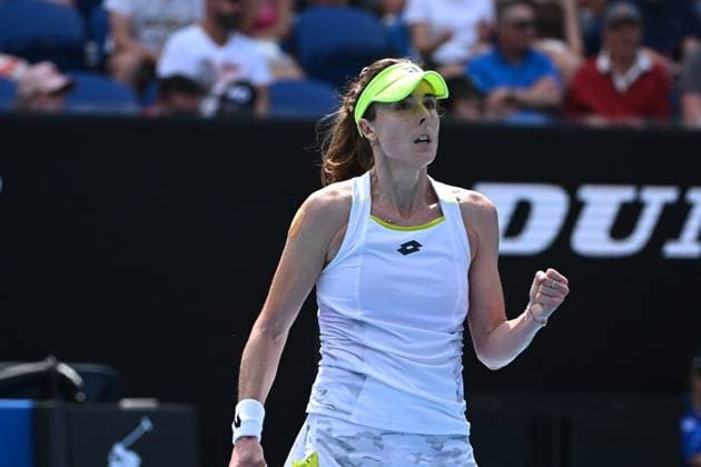 2024 Australian Open - Melbourne Alize Cornet (FRA) during her first round match at the 2024 Australian Open at Melbourne Park in Melbourne, AUSTRALIA, on January 14, 2024. Photo by Corinne Dubreuil ABACAPRESS.COM Melbourne Australia  Copyright: xDubreuilxCorinne ABACAx