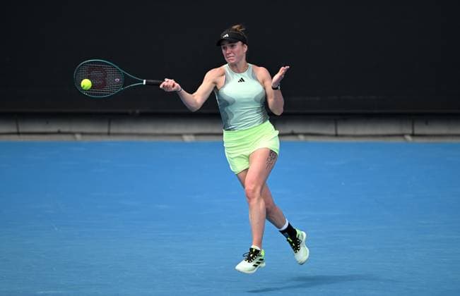 TENNIS AUSTRALIAN OPEN, Elina Svitolina of Ukraine returns during her first round match against Taylah Preston of Australia on Day 2 of the 2024 Australian Open at Melbourne Park in Melbourne, Monday, January 15, 2024. ( NO ARCHIVING, EDITORIAL USE ONLY, NO USE IN BOOKS WITHOUT CONSENT MELBOURNE VICTORIA AUSTRALIA  Copyright: xJAMESxROSSx 20240115001889143737