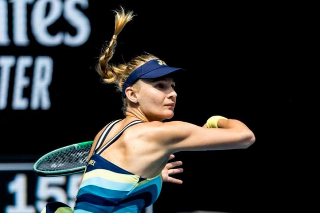 MELBOURNE, VIC - JANUARY 15: Dayana Yastremska of Ukraine in action during Round 1 of the 2024 Australian Open on January 15 2024, at Melbourne Park in Melbourne, Australia. (Photo by Jason Heidrich Icon Sportswire) TENNIS: JAN 15 Australian Open EDITORIAL USE ONLY Icon240115009