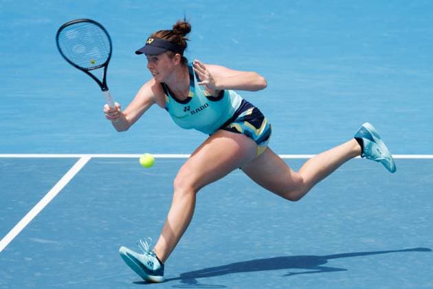 January 15, 2024: LINDA NOSKOVA of the Czech Republic in action against 31st seed MARIE BOUZKOVA of the Czech Republic on Court 3 in a Women s Singles 1st round match on day 2 of the 2024 Australian Open in Melbourne, Australia. Cal Media USA - ZUMAc04_ 20240115_faf_c04_003 Copyright: xSydneyxLowx