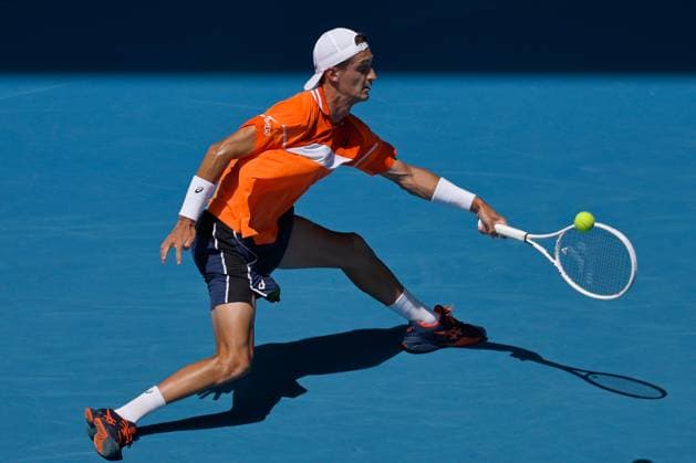 January 15, 2024: TERENCE ATMANE of France in action against 3rd seed DANIIL MEDVEDEV of the Russian Federation on Margaret Court Arena in a Men s Singles 1st round match on day 2 of the 2024 Australian Open in Melbourne, Australia. Cal Media USA - ZUMAc04_ 20240115_faf_c04_012 Copyright: xSydneyxLowx