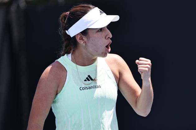 Camila Osorio, COL, during first round of 2024 Australian Open in Melbourne, 15 01 2023; -