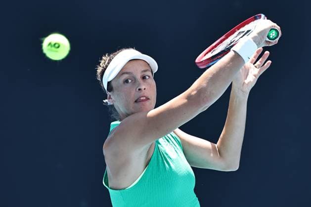 Tatjana Maria, GER, during first round of 2024 Australian Open in Melbourne, 15 01 2023; -