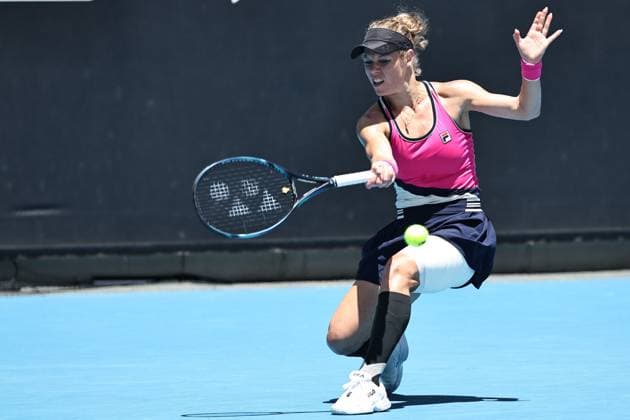 Laura Siegemund, GER, during first round of 2024 Australian Open in Melbourne, 15 01 2023; -