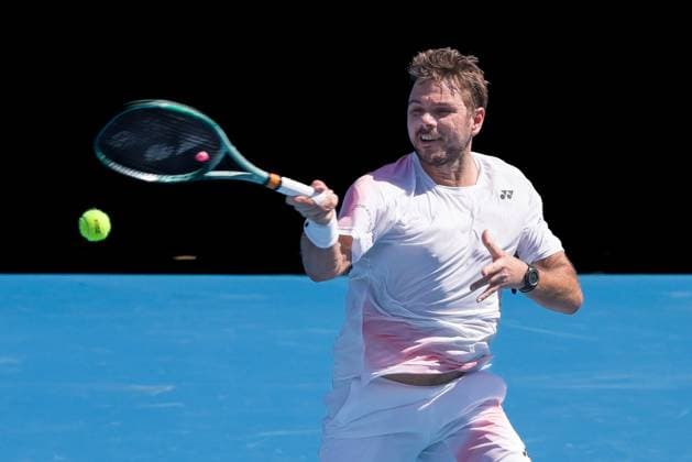 January 15, 2024: STAN WAWRINKA of Switzerland in action against 20th seed ADRIAN MANNARINO of France on KIA Arena in a Men s Singles 1st round match on day 2 of the 2024 Australian Open in Melbourne, Australia. Cal Media USA - ZUMAc04_ 20240115_faf_c04_038 Copyright: xSydneyxLowx
