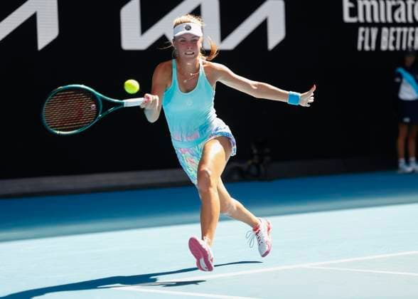 Magdalena Frech, Australian Open 2024, Melbourne Park, Melbourne, Victoria, Australia. Copyright: xJuergenxHasenkopfx
