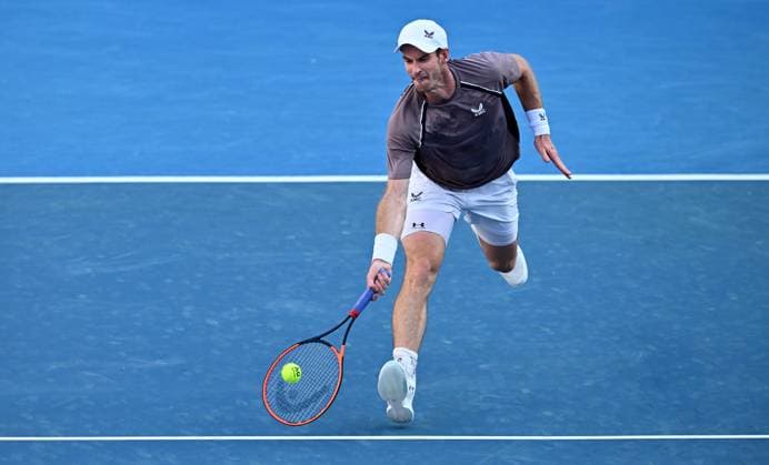 TENNIS AUSTRALIAN OPEN, Andy Murray of Great Britain returns during his first round match against Tomas Martin Etcheverry of Argentina on Day 2 of the 2024 Australian Open at Melbourne Park in Melbourne, Monday, January 15, 2024. ( NO ARCHIVING, EDITORIAL USE ONLY, NO USE IN BOOKS WITHOUT CONSENT MELBOURNE VICTORIA AUSTRALIA  Copyright: xJOELxCARRETTx 20240115001889231396