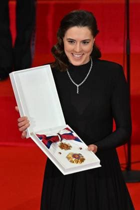 Bilder des Jahres 2024, Sport 01 Januar Sport Themen der Woche KW02 Sport Bilder des Tages Slovak President Zuzana Caputova honoured successful alpine skier Petra Vlhova (pictured) in the Slovak Philharmonic seat in the centre of Bratislava, Slovakia, January 14, 2024. (CTKxPhoto VaclavxSalek) CTKPhotoP2024011408313  CTKPhotoP2024011408313