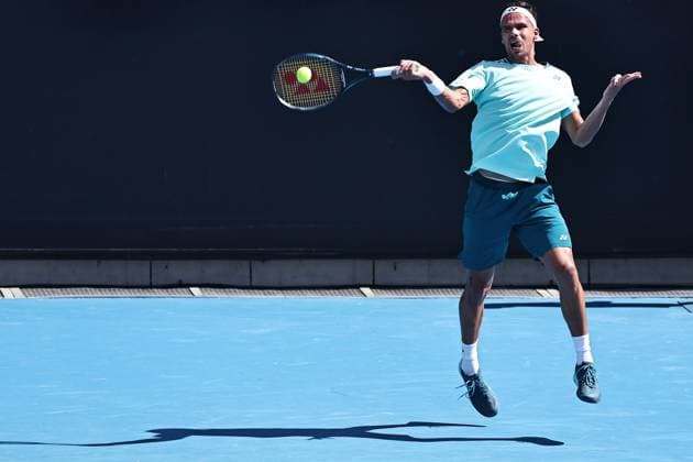 Daniel Altmaier, GER, during first round of 2024 Australian Open in Melbourne, 15 01 2023; -
