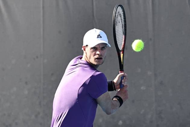 Yannick Hanfmann, GER, during first round of 2024 Australian Open in Melbourne, 15 01 2023; -