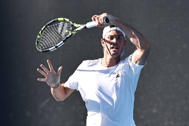 Maximilian Marterer, GER, during first round of 2024 Australian Open in Melbourne, 15 01 2023; -