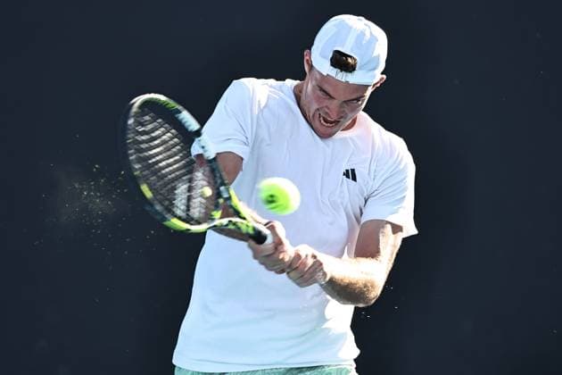 Maximilian Marterer, GER, during first round of 2024 Australian Open in Melbourne, 15 01 2023; -