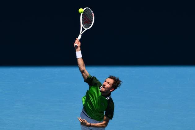Daniil Medvedev in action during his first round match Australian Open, Day Two, Tennis, Melbourne Park, Melbourne, Australia - 15 Jan 2024  Copyright: xJamesxGourley Shutterstockx 14297582bk