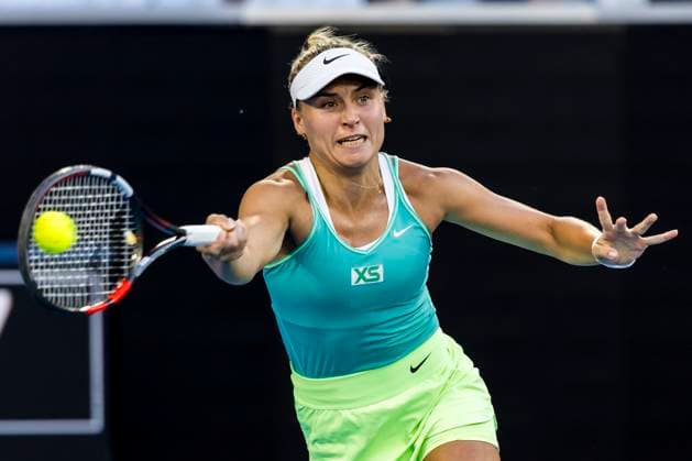 MELBOURNE, VIC - JANUARY 15: Yulia Starodubtseva of Ukraine in action during Round 1 of the 2024 Australian Open on January 15 2024, at Melbourne Park in Melbourne, Australia. (Photo by Jason Heidrich Icon Sportswire) TENNIS: JAN 15 Australian Open EDITORIAL USE ONLY Icon240115207