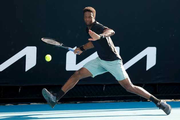 Gael Monfils, Australian Open 2024, Melbourne Park, Melbourne, Victoria, Australia. Copyright: xJuergenxHasenkopfx