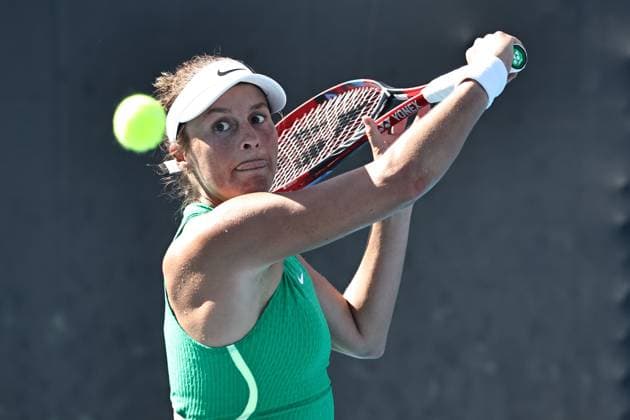 Tatjana Maria, GER, during first round of 2024 Australian Open in Melbourne, 15 01 2023; -
