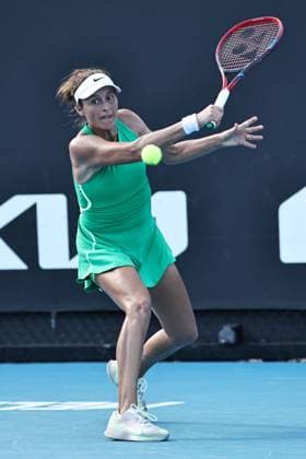 Tatjana Maria, GER, during first round of 2024 Australian Open in Melbourne, 15 01 2023; -
