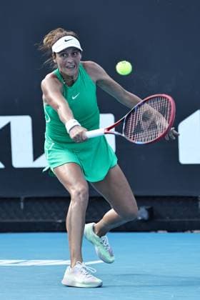 Tatjana Maria, GER, during first round of 2024 Australian Open in Melbourne, 15 01 2023; -