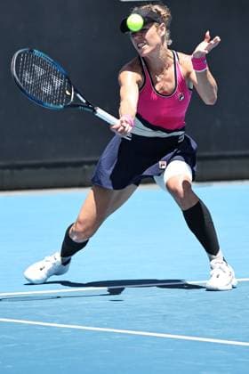 Laura Siegemund, GER, during first round of 2024 Australian Open in Melbourne, 15 01 2023; -